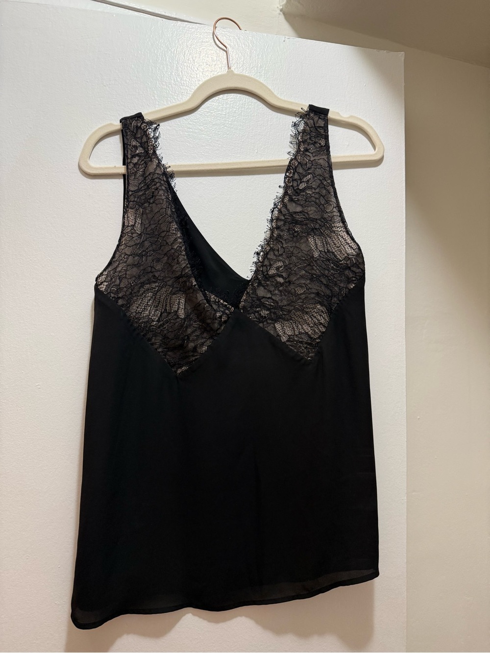 Babaton Black Lace-Trim Chemise Camisole